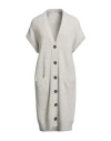 Brunello Cucinelli Woman Cardigan Light Grey Size M Cashmere In Gray