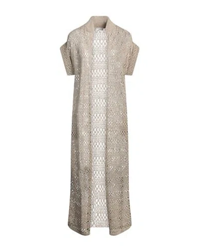 Brunello Cucinelli Woman Cardigan Sand Size L Linen, Silk In Beige