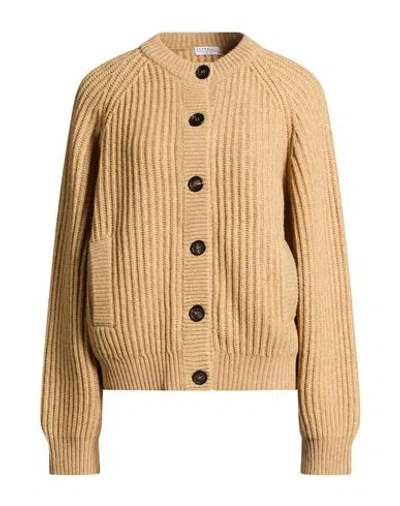 Brunello Cucinelli Woman Cardigan Sand Size M Cashmere In Neutral