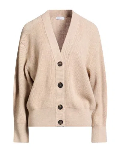 Brunello Cucinelli Woman Cardigan Sand Size Xs Cashmere In Pink