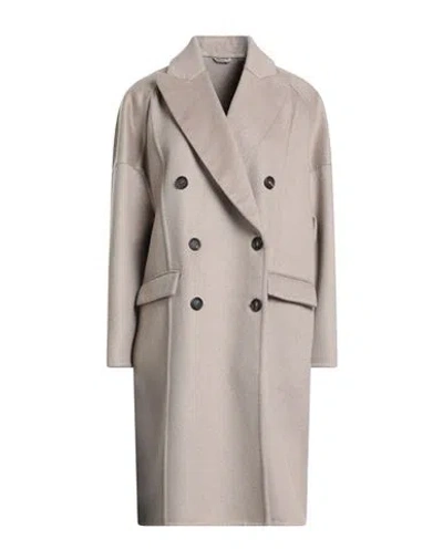 Brunello Cucinelli Woman Coat Beige Size 6 Cashmere In Sand