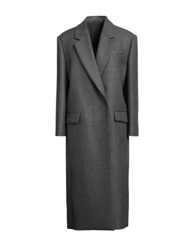 Brunello Cucinelli Woman Coat Charcoal Size 6 Virgin Wool, Brass In Gray