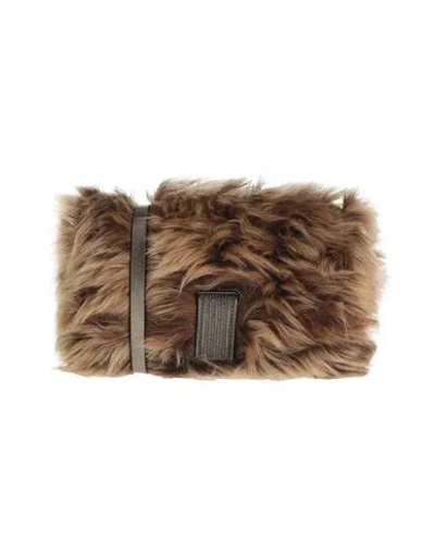 Brunello Cucinelli Woman Cross-body Bag Camel Size - Shearling In Sand