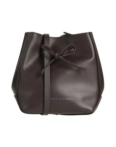 Brunello Cucinelli Woman Cross-body Bag Dark Brown Size - Leather