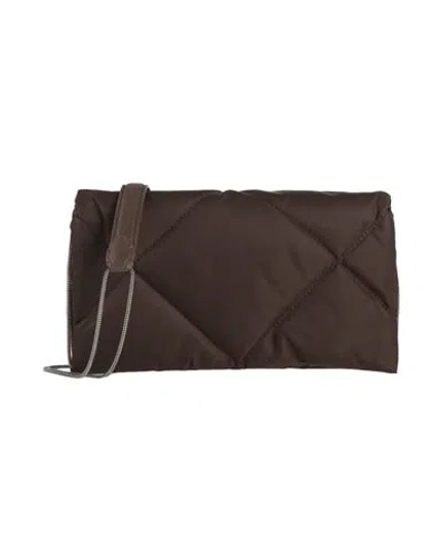 Brunello Cucinelli Woman Cross-body Bag Dark Brown Size - Textile Fibers