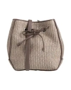 Brunello Cucinelli Woman Cross-body Bag Khaki Size - Cotton, Polyamide In Sand
