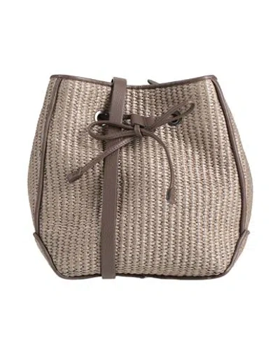 Brunello Cucinelli Woman Cross-body Bag Khaki Size - Cotton, Polyamide In Sand
