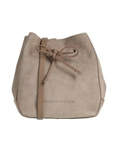 Brunello Cucinelli Woman Cross-body Bag Khaki Size - Leather In Sand