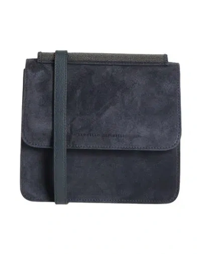 Brunello Cucinelli Woman Cross-body Bag Midnight Blue Size - Soft Leather