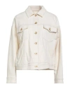 Brunello Cucinelli Woman Denim Outerwear Off White Size 8 Cotton, Elastane In White