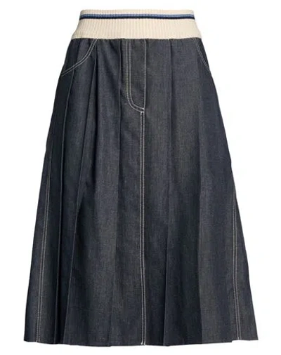 Brunello Cucinelli Woman Denim Skirt Blue Size 6 Cotton, Polyester In Gray