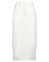 Brunello Cucinelli High-waisted Denim Midi Skirt In White