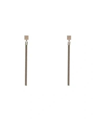 Brunello Cucinelli Woman Earrings Grey Size - 925/1000 Silver