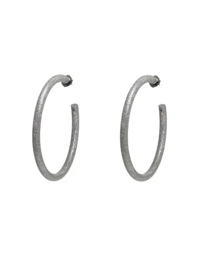 Brunello Cucinelli Woman Earrings Lead Size - 925/1000 Silver In Gray