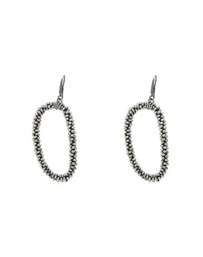 Brunello Cucinelli Woman Earrings Lead Size - Metal In Grey