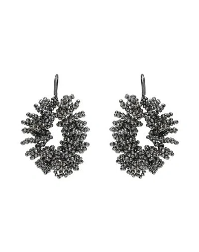 Brunello Cucinelli Woman Earrings Lead Size - Metal In Gray