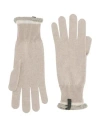 Brunello Cucinelli Bead-embellished Metallic Cashmere Gloves In Beige