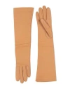 Brunello Cucinelli Woman Gloves Camel Size M Leather In Orange