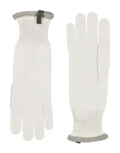 Brunello Cucinelli Solid Colour Gloves In White