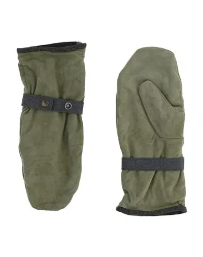 Brunello Cucinelli Woman Gloves Sage Green Size M Leather, Ecobrass