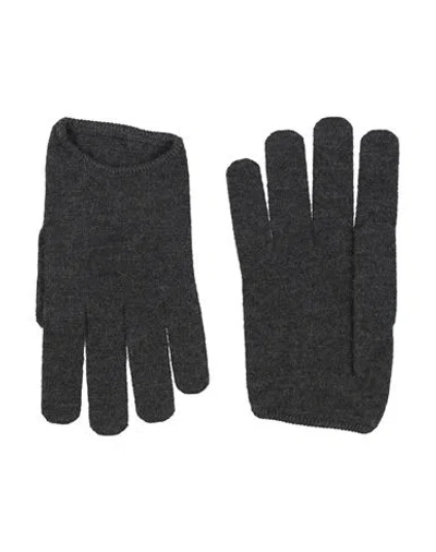 Brunello Cucinelli Woman Gloves Charcoal Size L Cashmere, Polyester In Grey