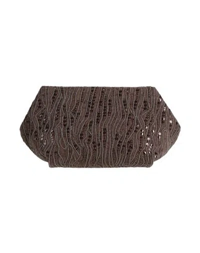Brunello Cucinelli Woman Handbag Dark Brown Size - Cotton, Linen