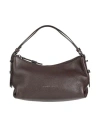 Brunello Cucinelli Woman Handbag Dark Brown Size - Leather, Textile Fibers, Brass In Brown