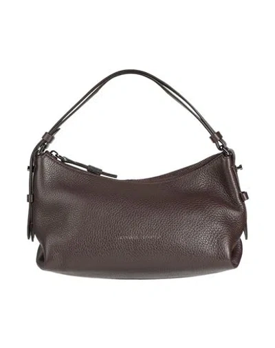 Brunello Cucinelli Woman Handbag Dark Brown Size - Leather, Textile Fibers, Brass