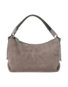 Brunello Cucinelli Suede Handbag With Monili Handle In Grey