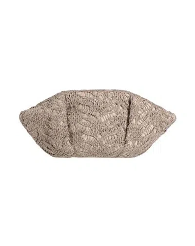 Brunello Cucinelli Woman Handbag Khaki Size - Linen, Polyester, Silk, Polyamide In Sand