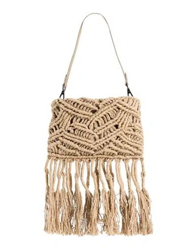 Brunello Cucinelli Woman Handbag Sand Size - Silk, Linen