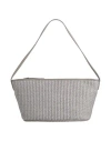 Brunello Cucinelli Woman Handbag Taupe Size - Cotton, Polyester, Calfskin In Grey
