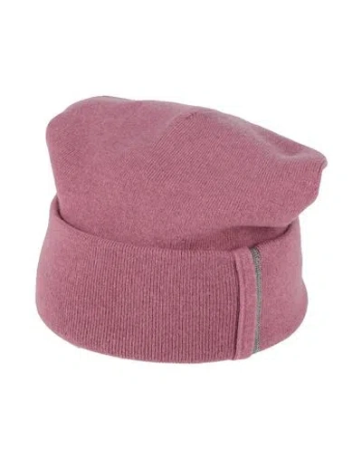 Brunello Cucinelli Woman Hat Antique Rose Size M Cashmere In Pink