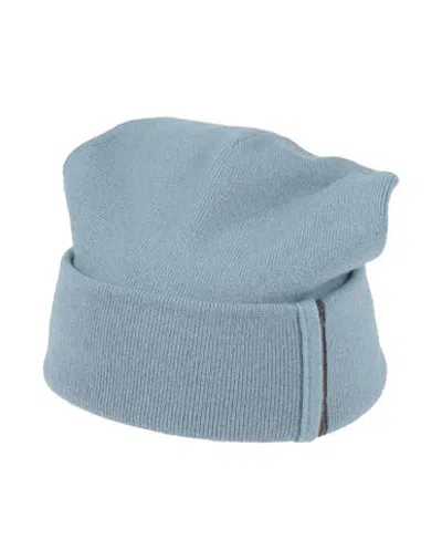 Brunello Cucinelli Woman Hat Azure Size M Cashmere In Blue