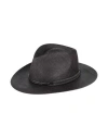 Brunello Cucinelli Monili Band Raffia Hat In Black