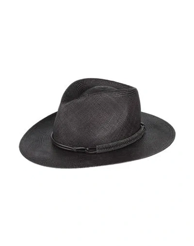 BRUNELLO CUCINELLI BRUNELLO CUCINELLI WOMAN HAT BLACK SIZE L STRAW