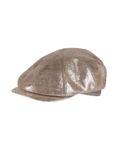 Brunello Cucinelli Woman Hat Bronze Size M Leather In Brown