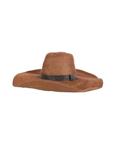 Brunello Cucinelli Woman Hat Brown Size M Hemp, Cotton, Nylon, Brass, Ecobrass