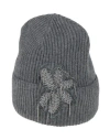 Brunello Cucinelli Woman Hat Charcoal Size L Cashmere In Gray