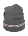 Brunello Cucinelli Woman Hat Charcoal Size M Cashmere, Viscose, Polyester, Silk In Gray