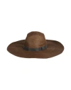 Brunello Cucinelli Woman Hat Chocolate Brown Size L Hemp, Cotton, Nylon, Brass, Ecobrass