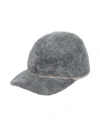Brunello Cucinelli Woman Hat Grey Size M Mohair Wool, Polyamide, Wool, Brass In Gray