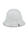 Brunello Cucinelli Woman Hat Grey Size M Polyamide, Mohair Wool, Wool, Brass In Gray