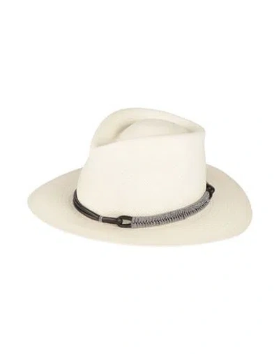 Brunello Cucinelli Woman Hat Ivory Size L Straw In White
