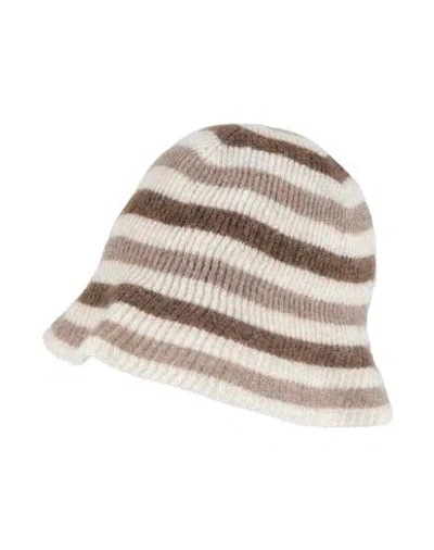 Brunello Cucinelli Woman Hat Khaki Size M Polyamide, Mohair Wool, Wool, Metal Fiber In Beige