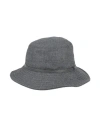 Brunello Cucinelli Woman Hat Lead Size L Virgin Wool, Brass In Gray