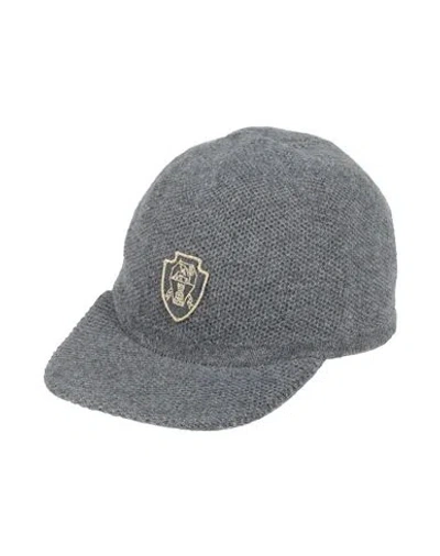 Brunello Cucinelli Woman Hat Lead Size M Cashmere, Polyamide In Gray