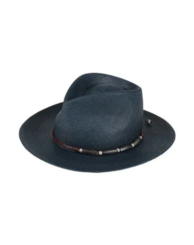 Brunello Cucinelli Woman Hat Midnight Blue Size M Straw