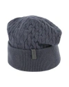 Brunello Cucinelli Woman Hat Navy Size M Virgin Wool, Cashmere, Silk, Brass In Navy Blue