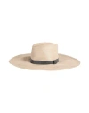 Brunello Cucinelli Woman Hat Sand Size L Hemp, Cotton, Nylon, Brass, Ecobrass In Neutral